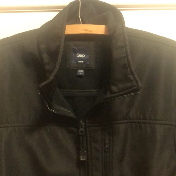 L FleeceLinedGap blackathleticjacket  2 inner&3 outer pockets❤️Likeit4price drop - Picture 2 of 16